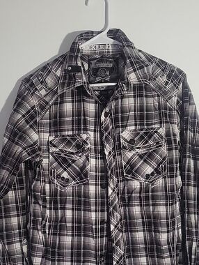 Black Label Slim Fit Plaid Shirt size S